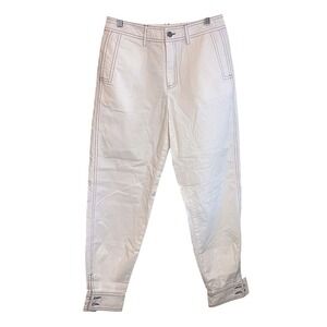 Icebird Womens Light Wash Casual Everyday Tapered Pants White Size 27 Small